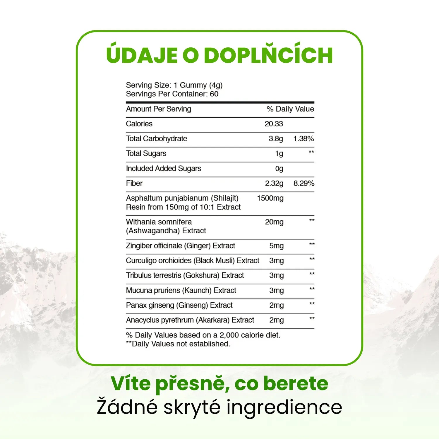 Čisté Šilajit Gumy pro Ženy