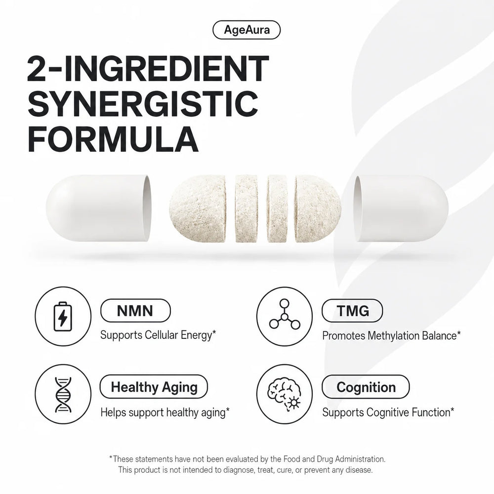 AgeAura Pure NMN + TMG — The Essential Longevity Duo