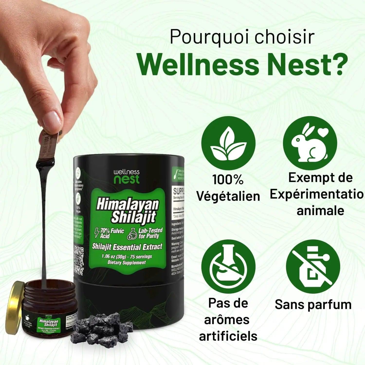 Extraits de Shilajit à base d'eau - Wellness Nest