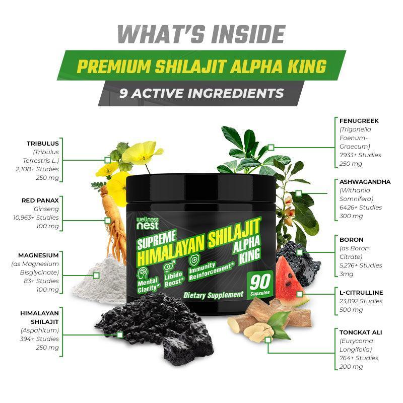 Buy 3 Get 2 FREE Premium Shilajit Alpha King - Wellness Nest