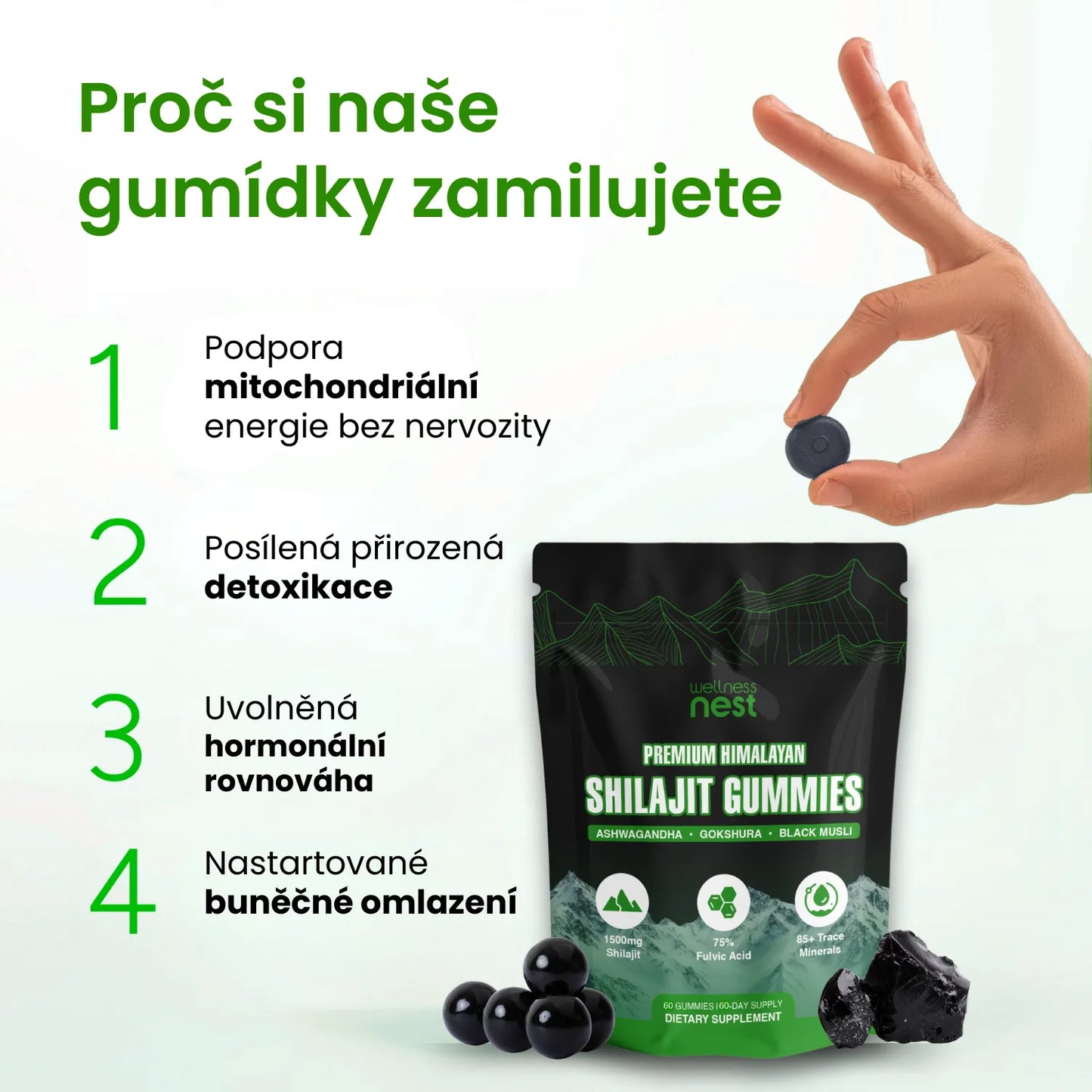 Čisté gummies Shilajit