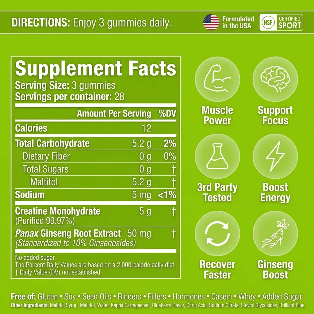 FusiForce Creatine Gummies - Green Apple - image 12